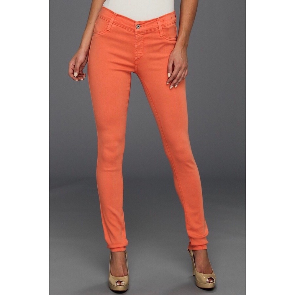 James Jeans Womens Twiggy Legging Skinny Jeans Apricot Orange Mid Rise size 30